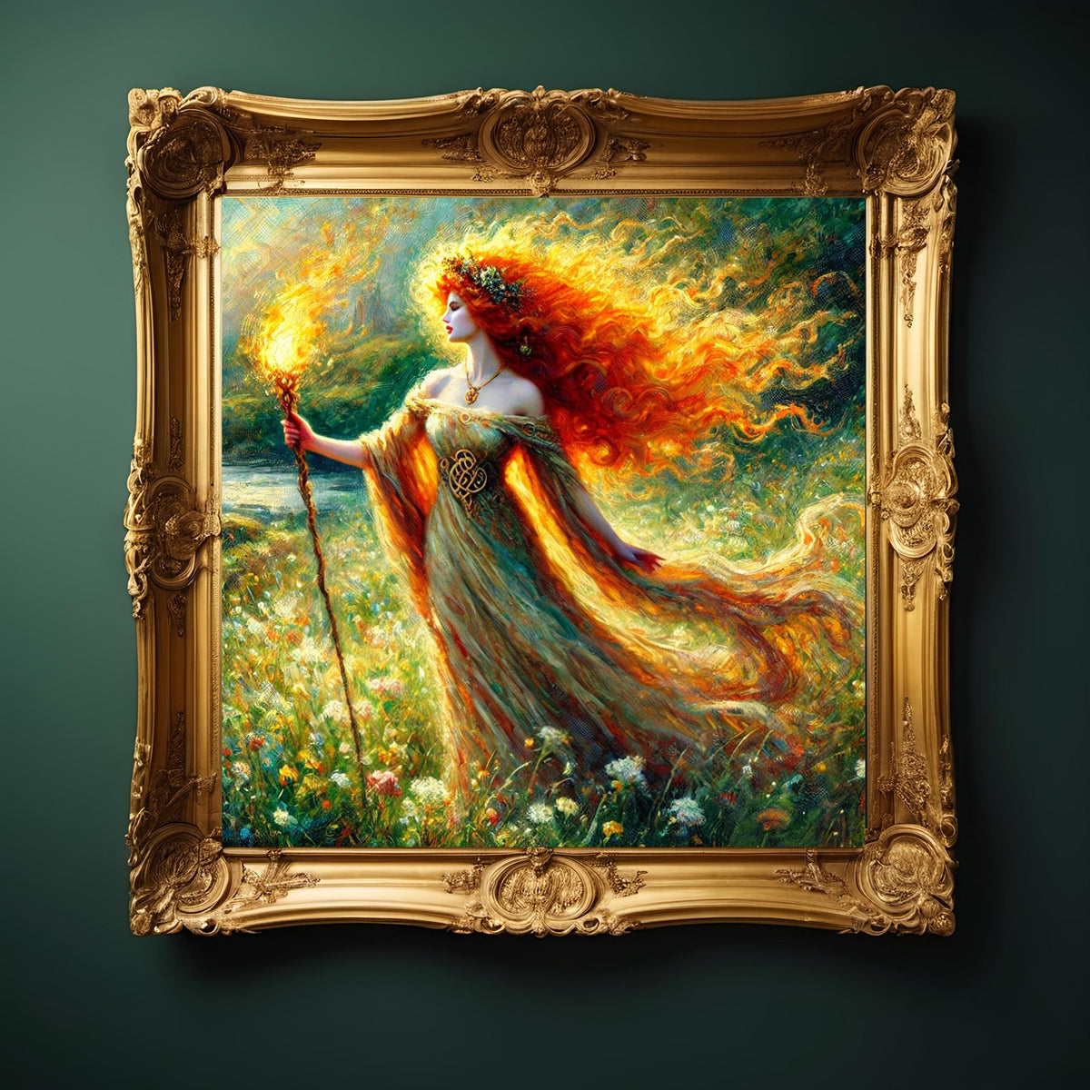Brigid Art Print: Celtic Fire Goddess, Irish Mythology (Digital Download)