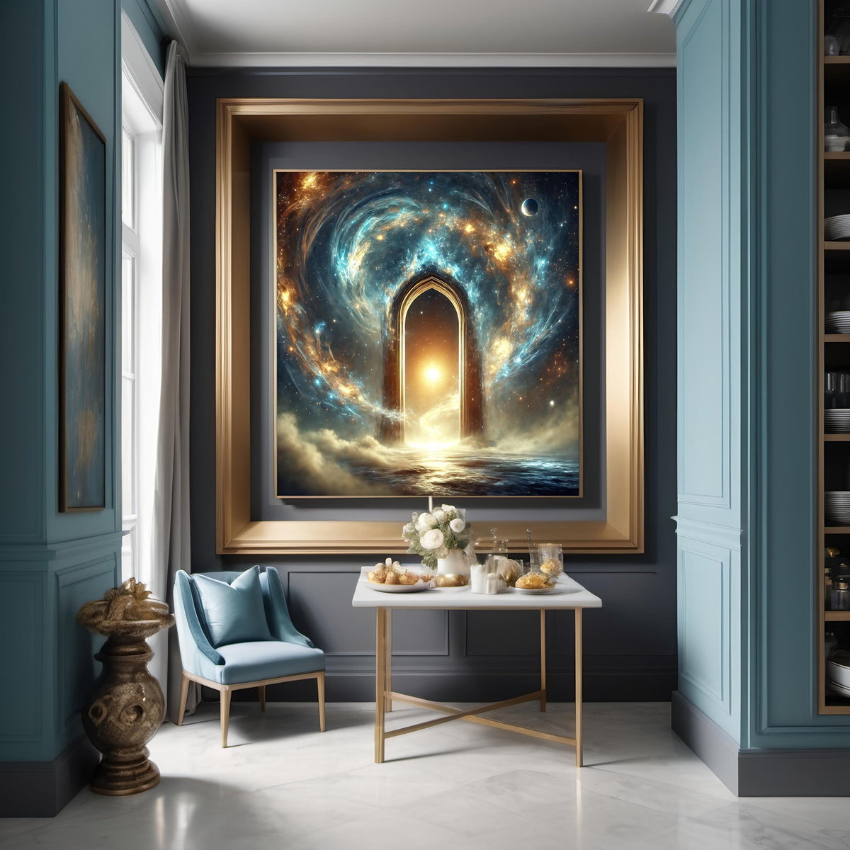 Celestial Gateway Print: Cosmic Portal, Surreal Sci-Fi Wall Art (Digital Download)