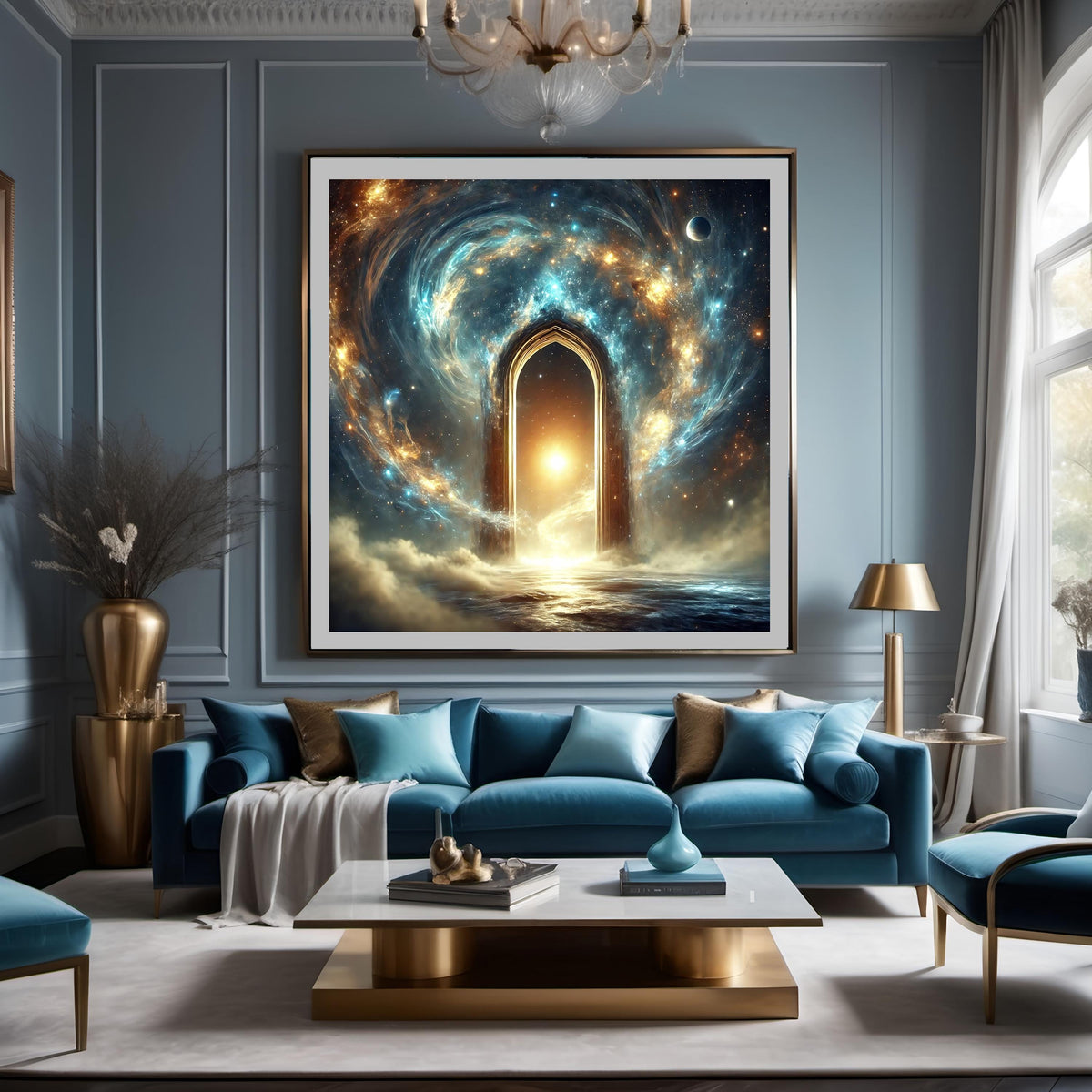 Celestial Gateway Print: Cosmic Portal, Surreal Sci-Fi Wall Art (Digital Download)