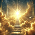 Heavenly Stairway to Light Print: Angelic Ascension Wall Art (Digital Download)