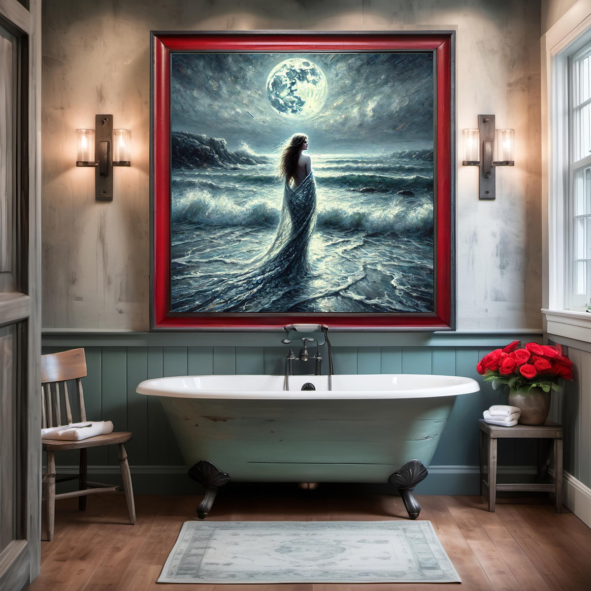 Moonlit Selkie Art Print: Celtic Mythology Ocean Goddess (Digital Download)