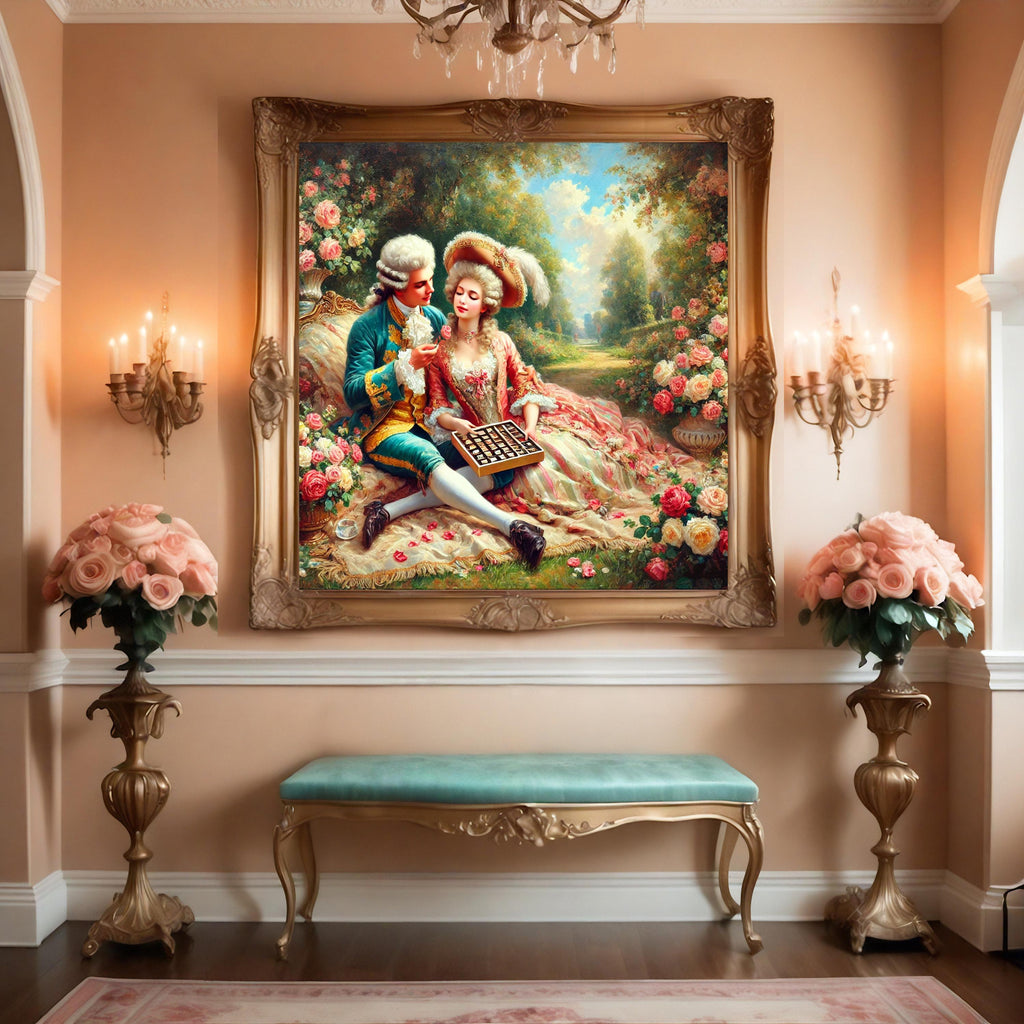 Rococo Picnic Art Print: 18th Century Aristocratic Couple (Digital Download)