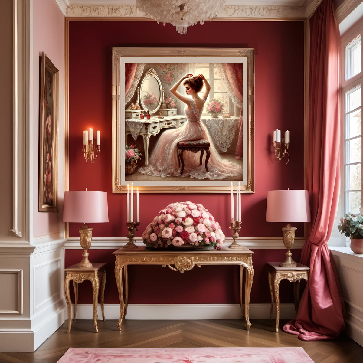 Victorian Woman at Vanity Print: Romantic Shabby Chic Decor (Digital Download)