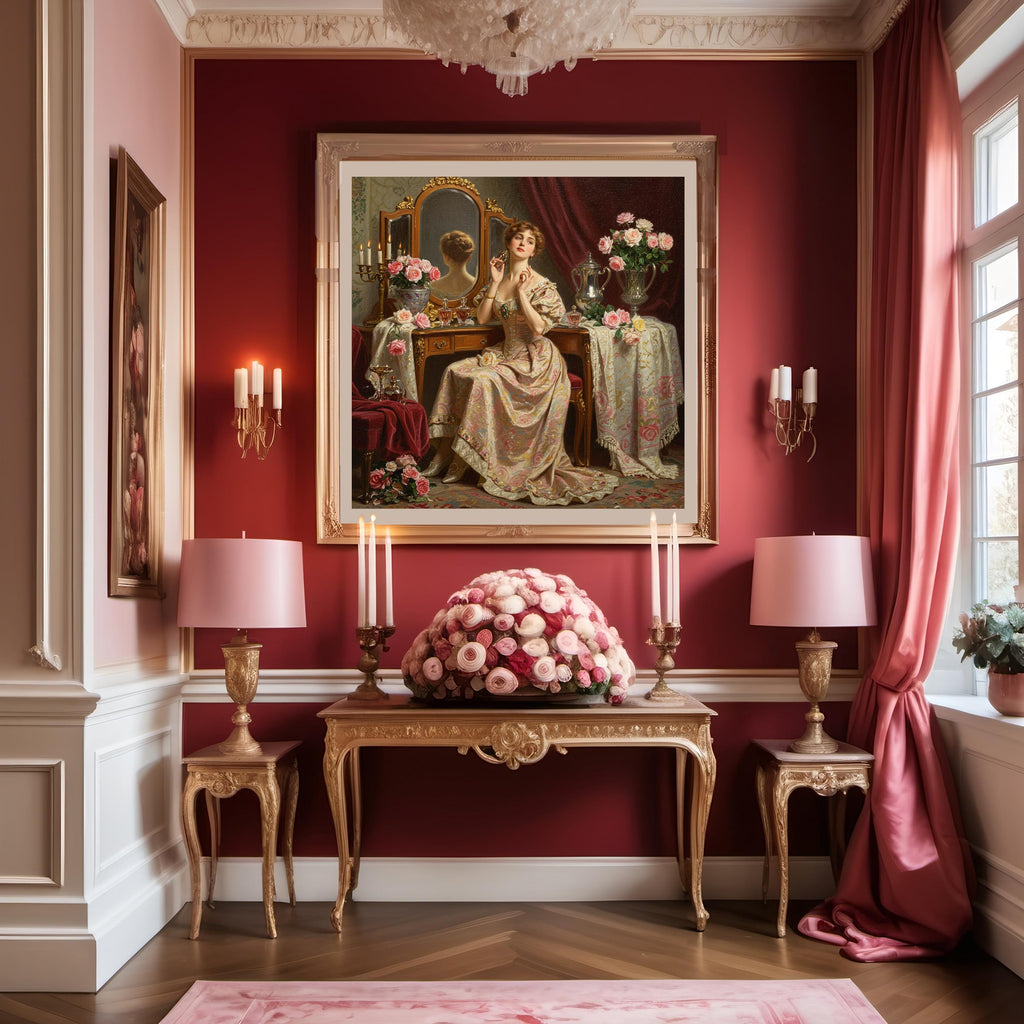 Victorian Lady Perfume Vanity Print: Elegant Boudoir Art (Digital Download)