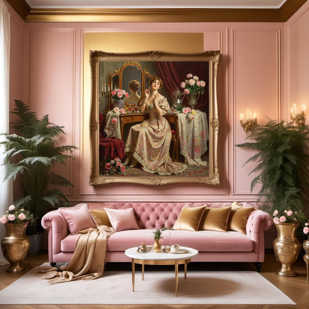 Victorian Lady Perfume Vanity Print: Elegant Boudoir Art (Digital Download)