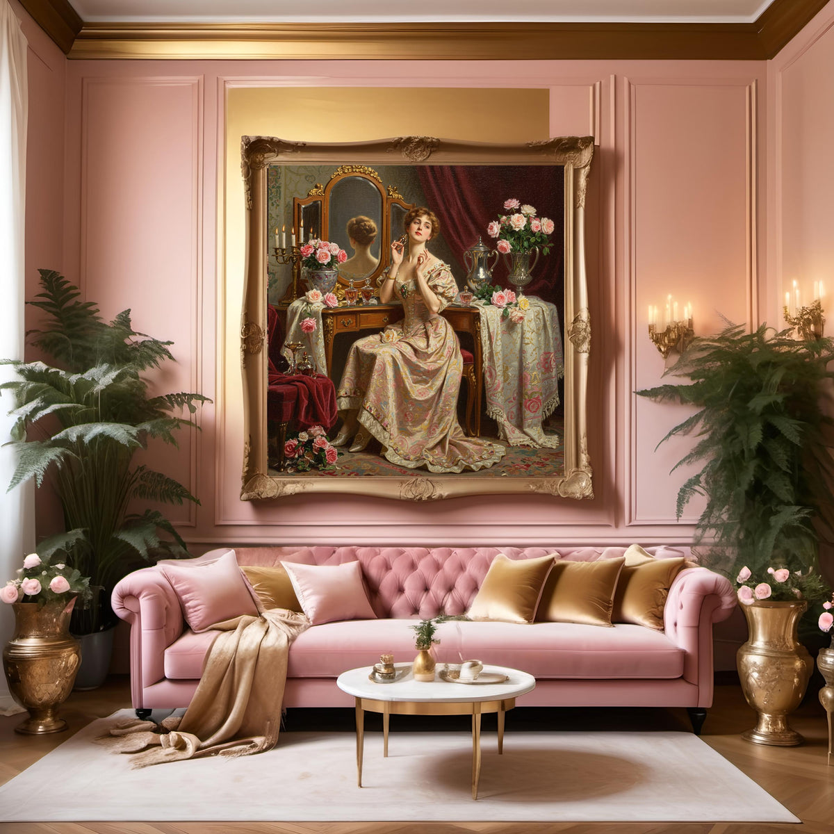 Victorian Lady Perfume Vanity Print: Elegant Boudoir Art (Digital Download)