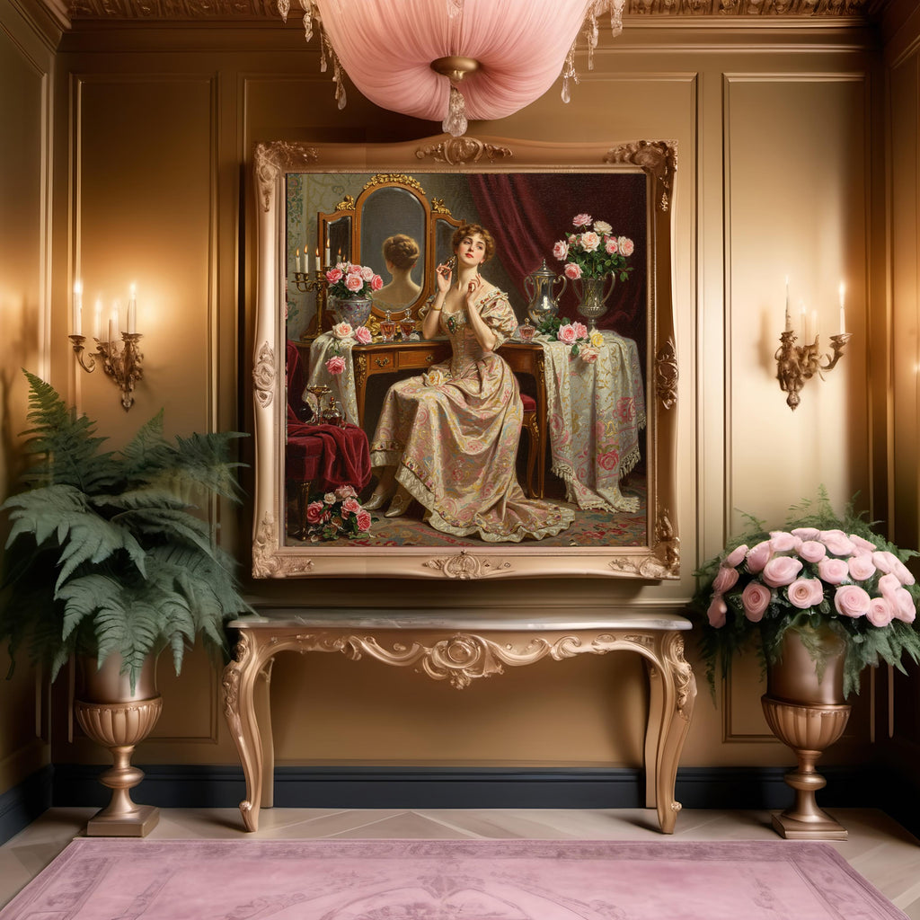 Victorian Lady Perfume Vanity Print: Elegant Boudoir Art (Digital Download)