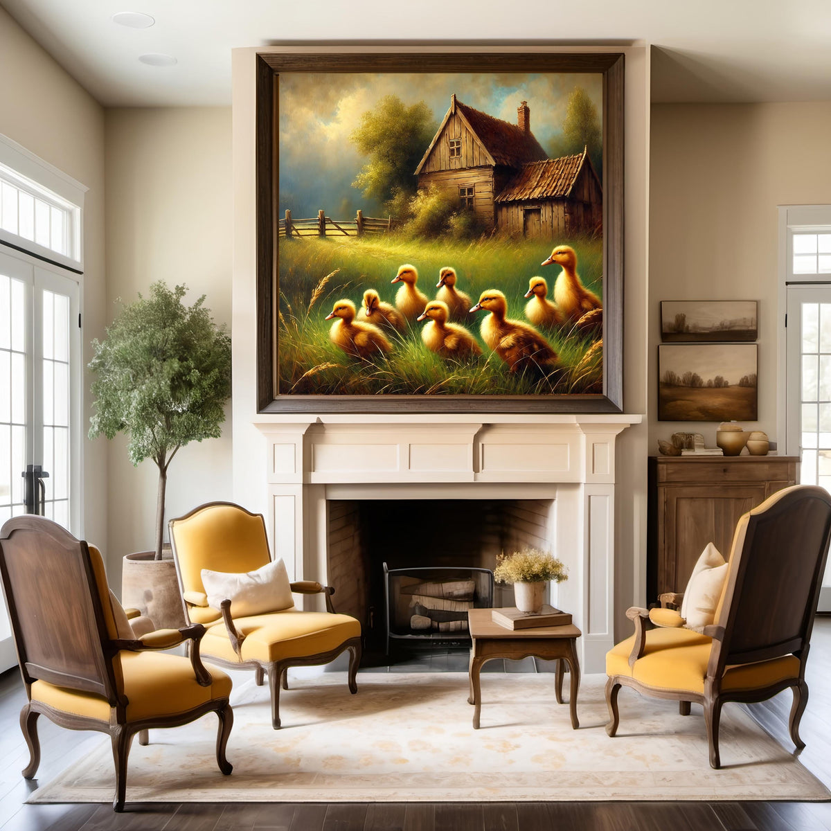 Rustic Ducklings Farmhouse Print: Vintage Country Cottage Wall Art (Digital Download)