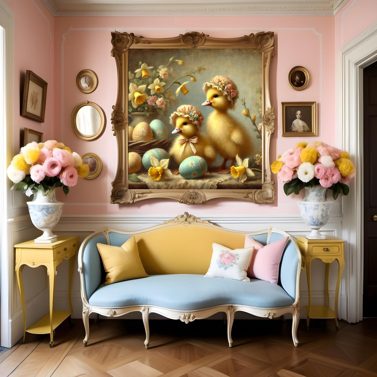 Vintage Easter Ducklings Print: Victorian Spring Cottagecore Art (Digital Download)