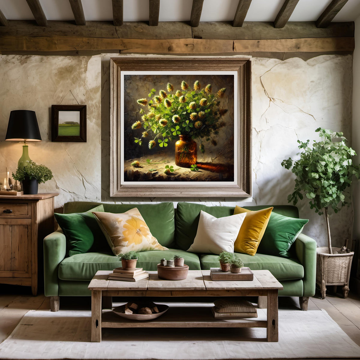 Rustic Clover Still Life Art Print: Vintage Botanical Decor (Digital Download)