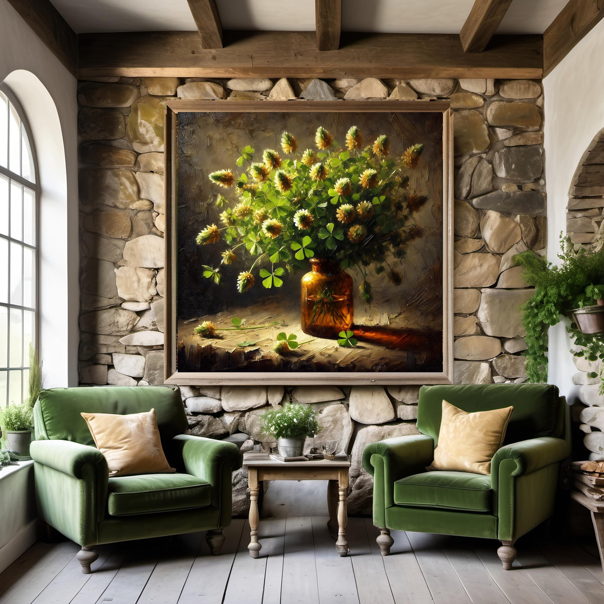 Rustic Clover Still Life Art Print: Vintage Botanical Decor (Digital Download)