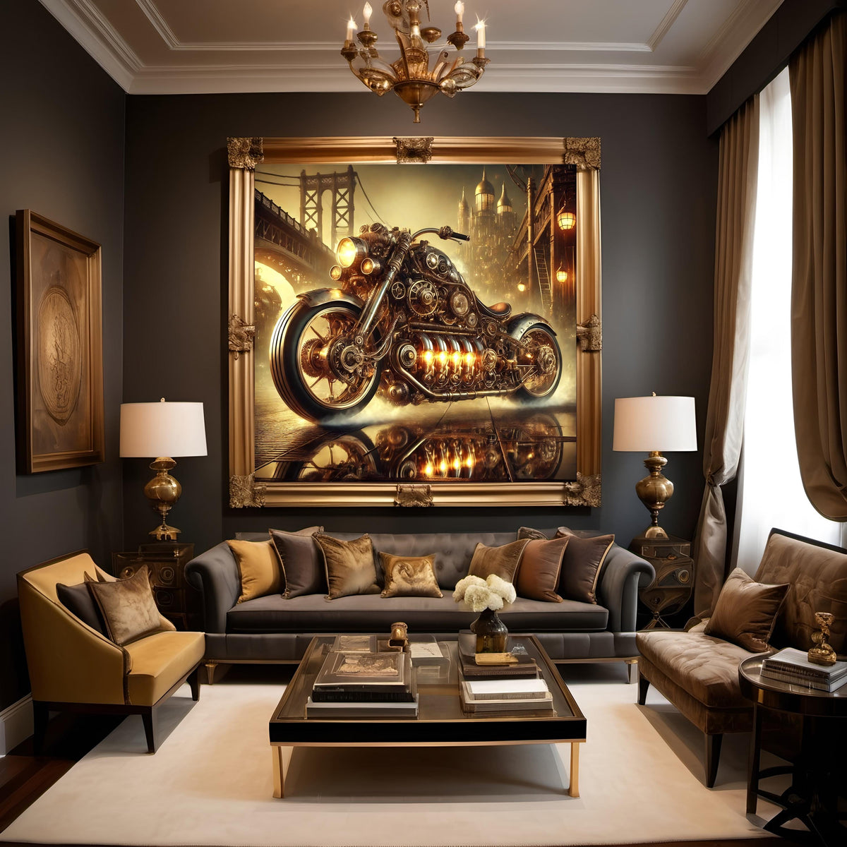 Steampunk Motorcycle Art Print: Vintage Cyberpunk Bike (Digital Download)