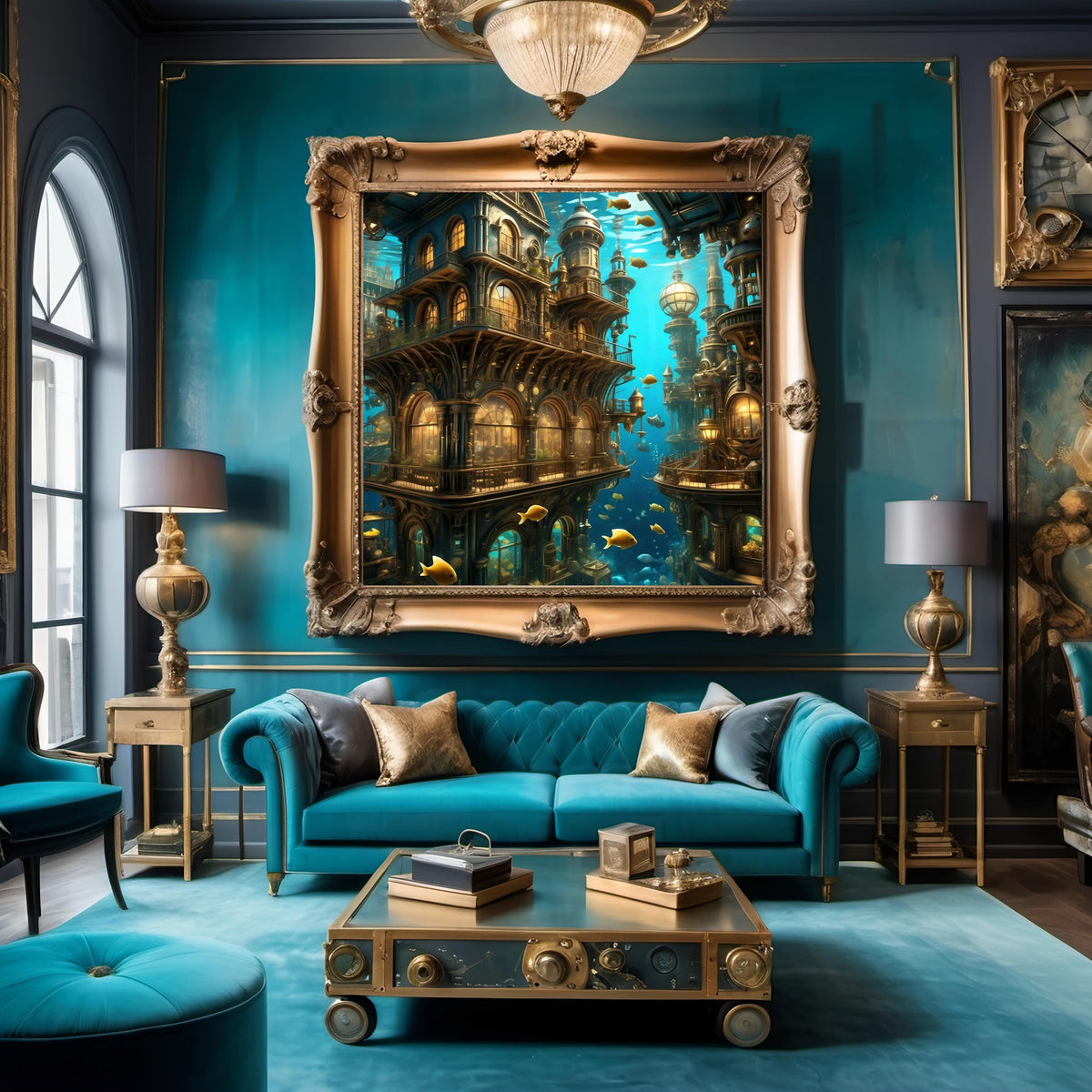 Steampunk Underwater City Art Print: Nautical Sci-Fi (Digital Download)