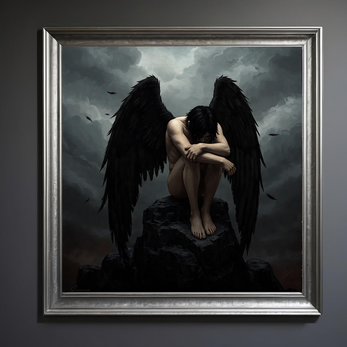 Dark Fallen Angel Art: Gothic Home Decor (Digital Download)