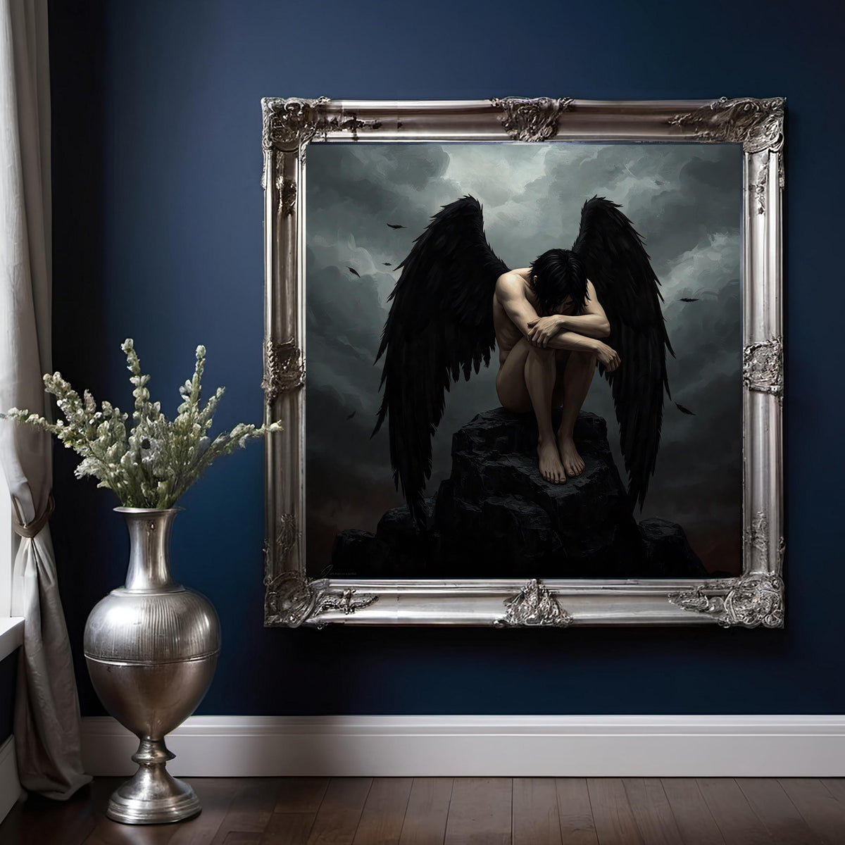 Dark Fallen Angel Art: Gothic Home Decor (Digital Download)