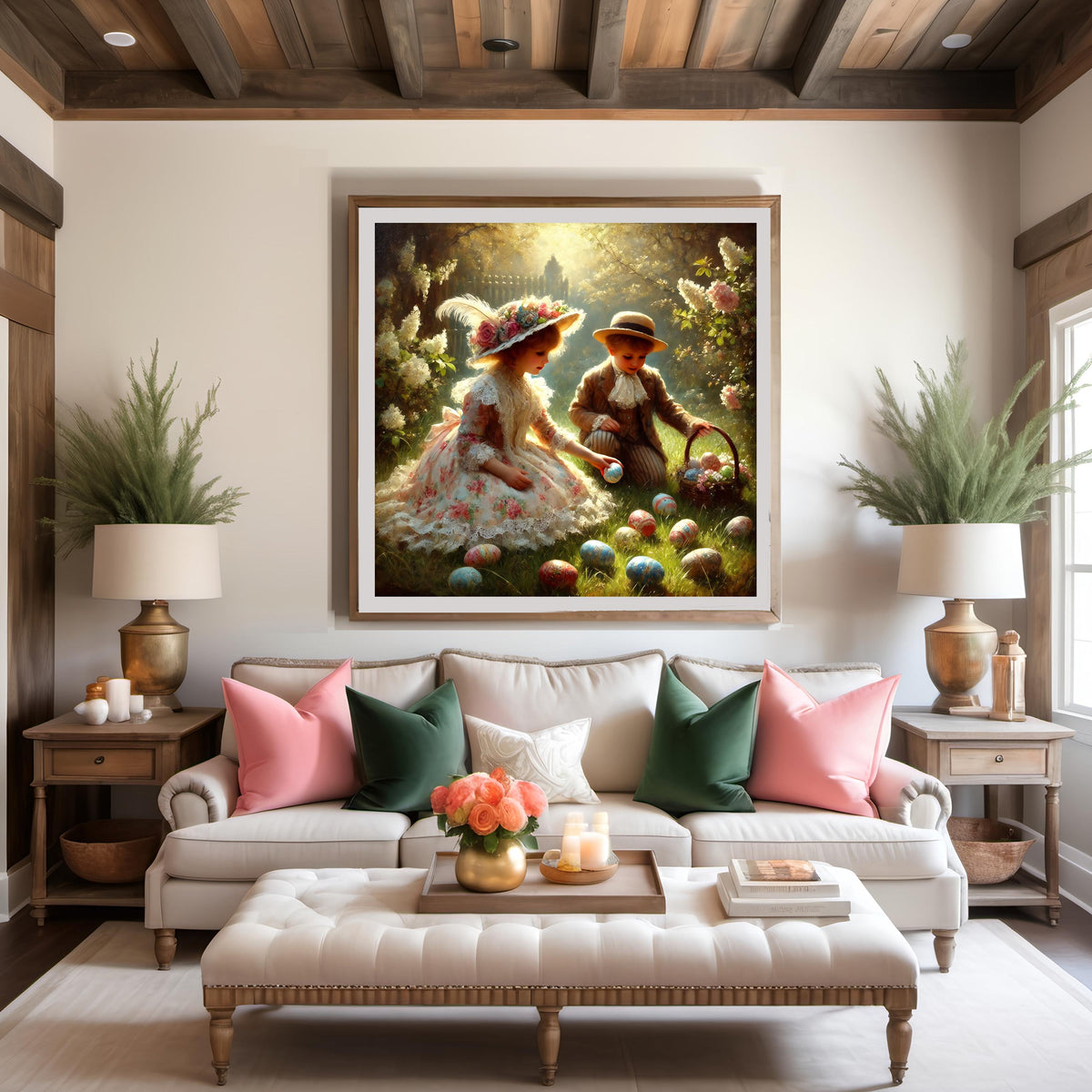 Victorian Easter Egg Hunt Print: Vintage Children's Garden Art (Digital Download) 2