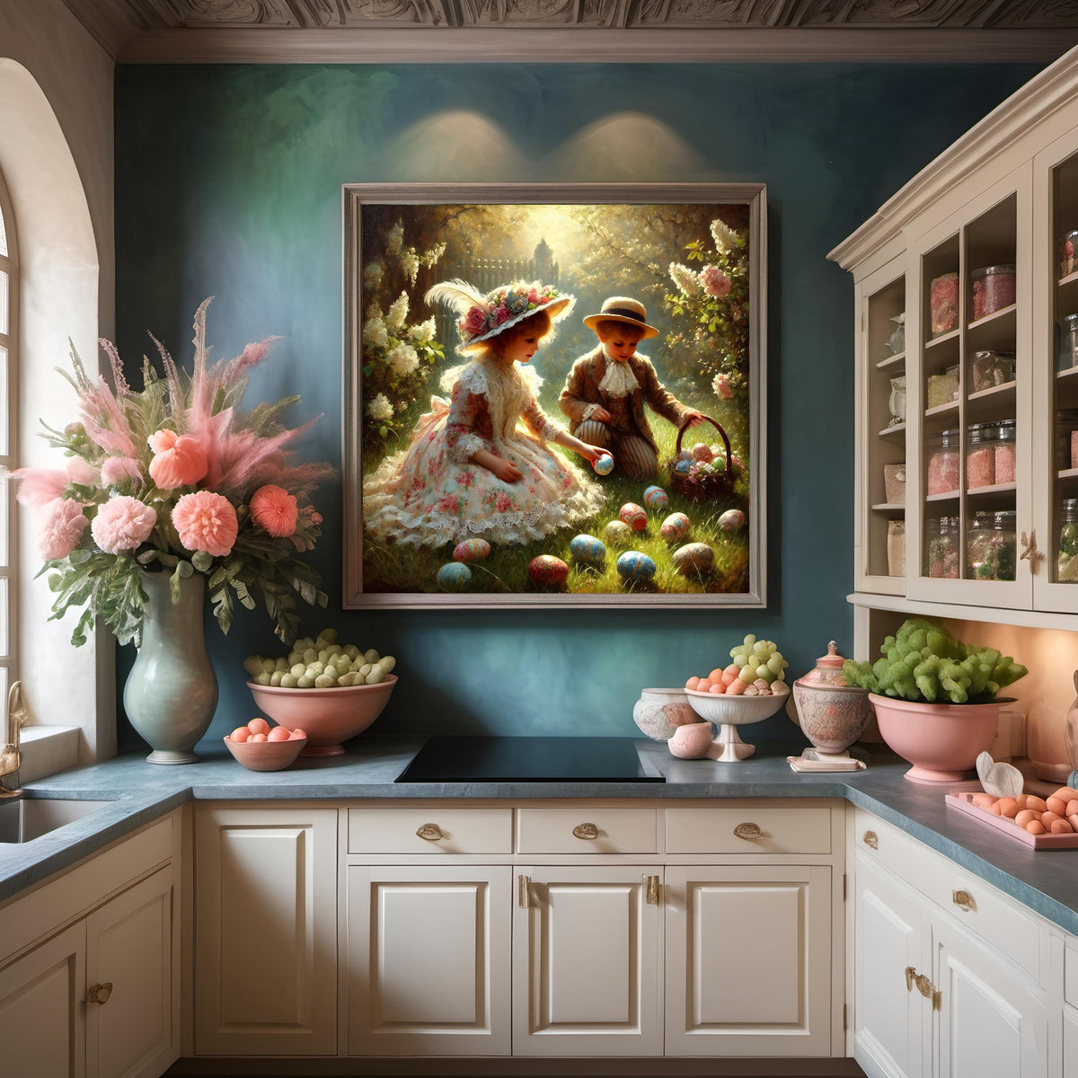 Victorian Easter Egg Hunt Print: Vintage Children's Garden Art (Digital Download) 2