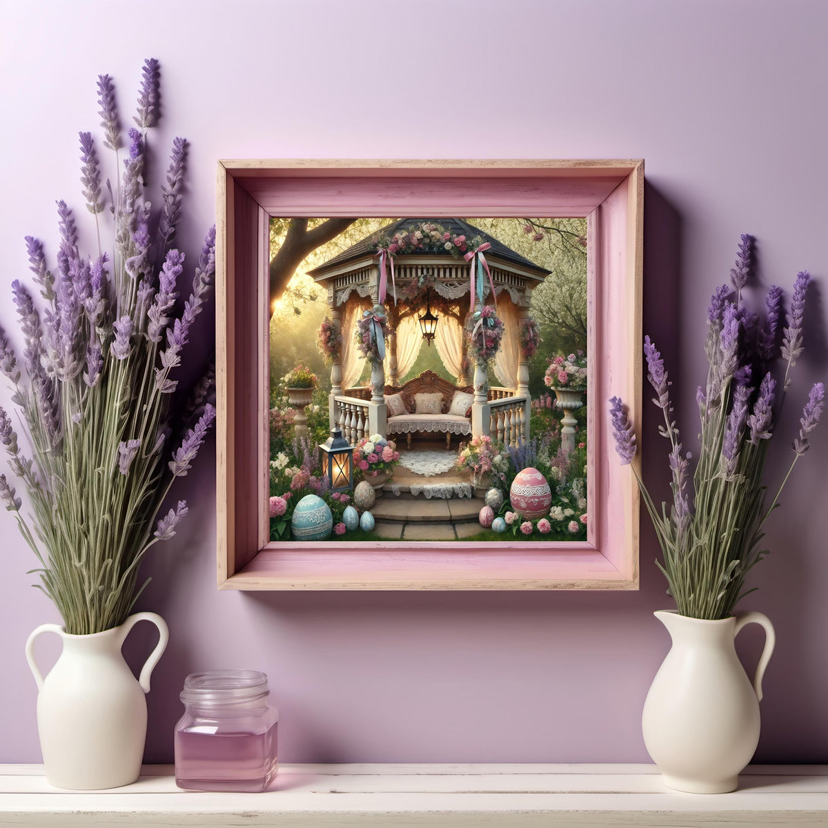 Victorian Easter Gazebo Print: Shabby Chic Cottagecore Wall Art (Digital Download)