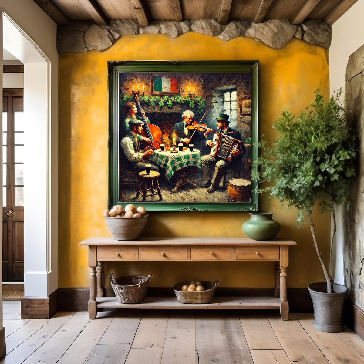 Irish Pub Band Vintage Art Print: Celtic Folk Music Scene (Digital Download)