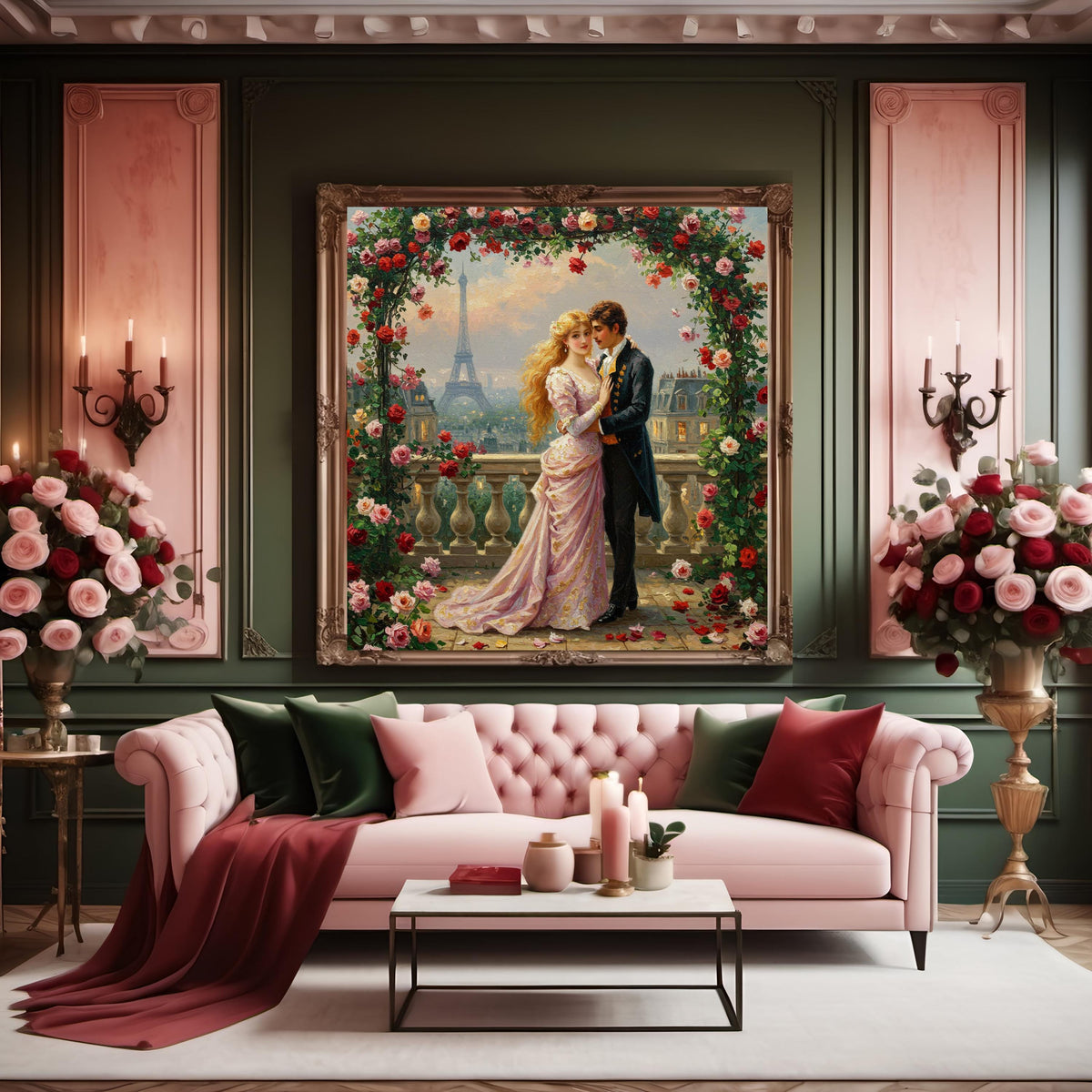 Parisian Balcony Kiss: Vintage Romance Digital Print (Instant Download)