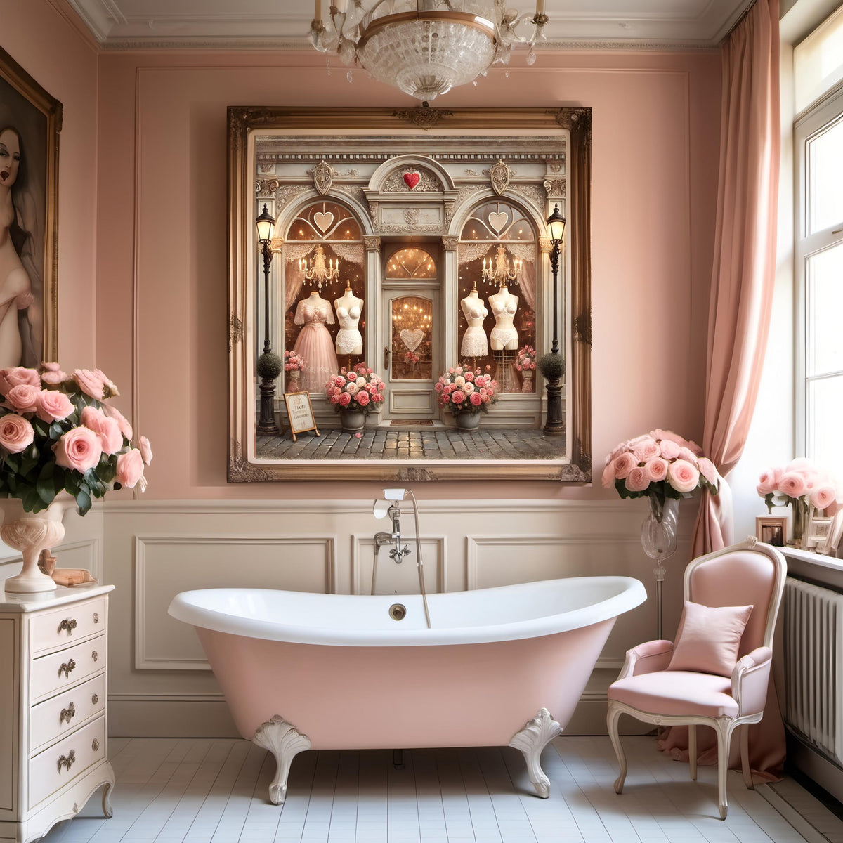 Elegant Lingerie Boutique: French Vintage Bedroom Wall Art with Feminine Paris Charm (Digital Download)