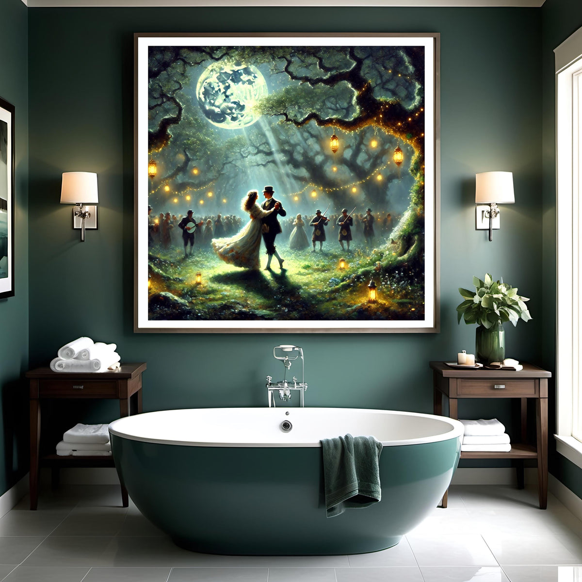Moonlit Dance Art Print: Victorian Fairy Tale Forest (Digital Download)