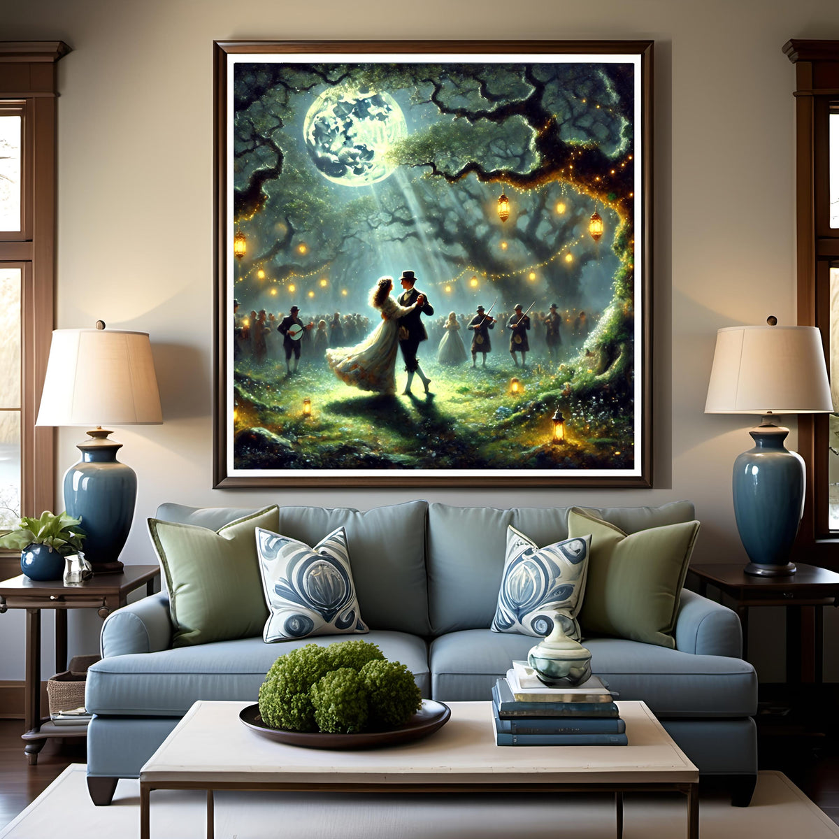 Moonlit Dance Art Print: Victorian Fairy Tale Forest (Digital Download)