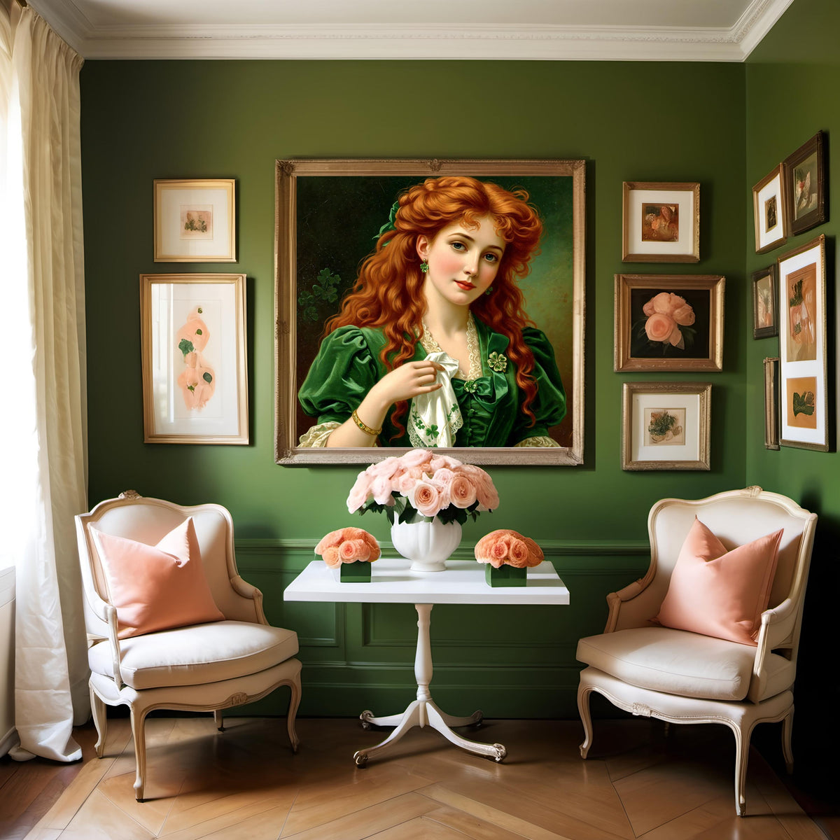 Victorian Irish Lass Art Print: St Patrick's Day Redhead (Digital Download)