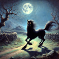 Mythical Púca Black Horse Print: Celtic Folklore Wall Art (Digital Download)