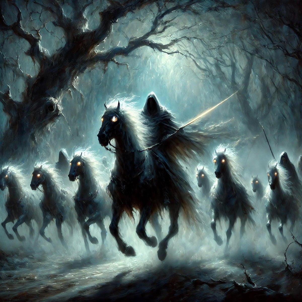 The Wild Hunt Digital Print: Gothic Dark Fantasy Wall Art (Digital Download)