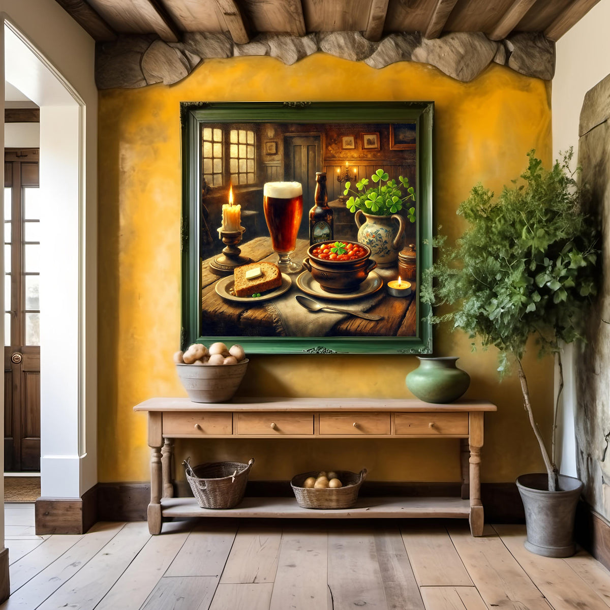 Irish Pub Still Life Art Print: Vintage Tavern Scene (Digital Download)