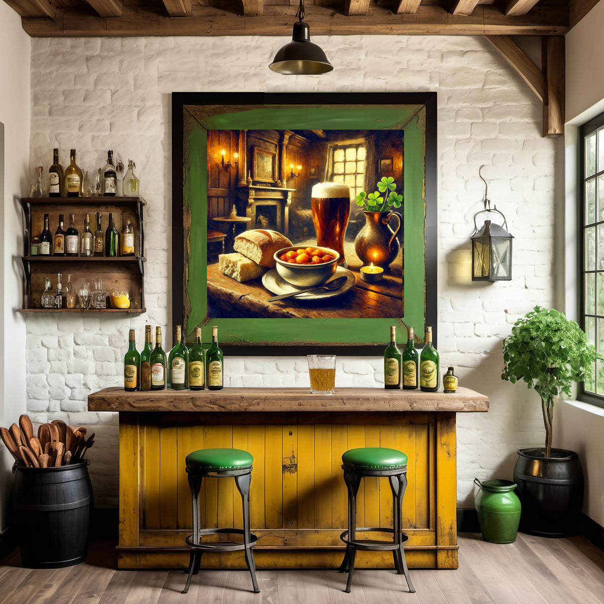 Irish Pub Still Life Art Print: Vintage Tavern Scene (Digital Download) 2