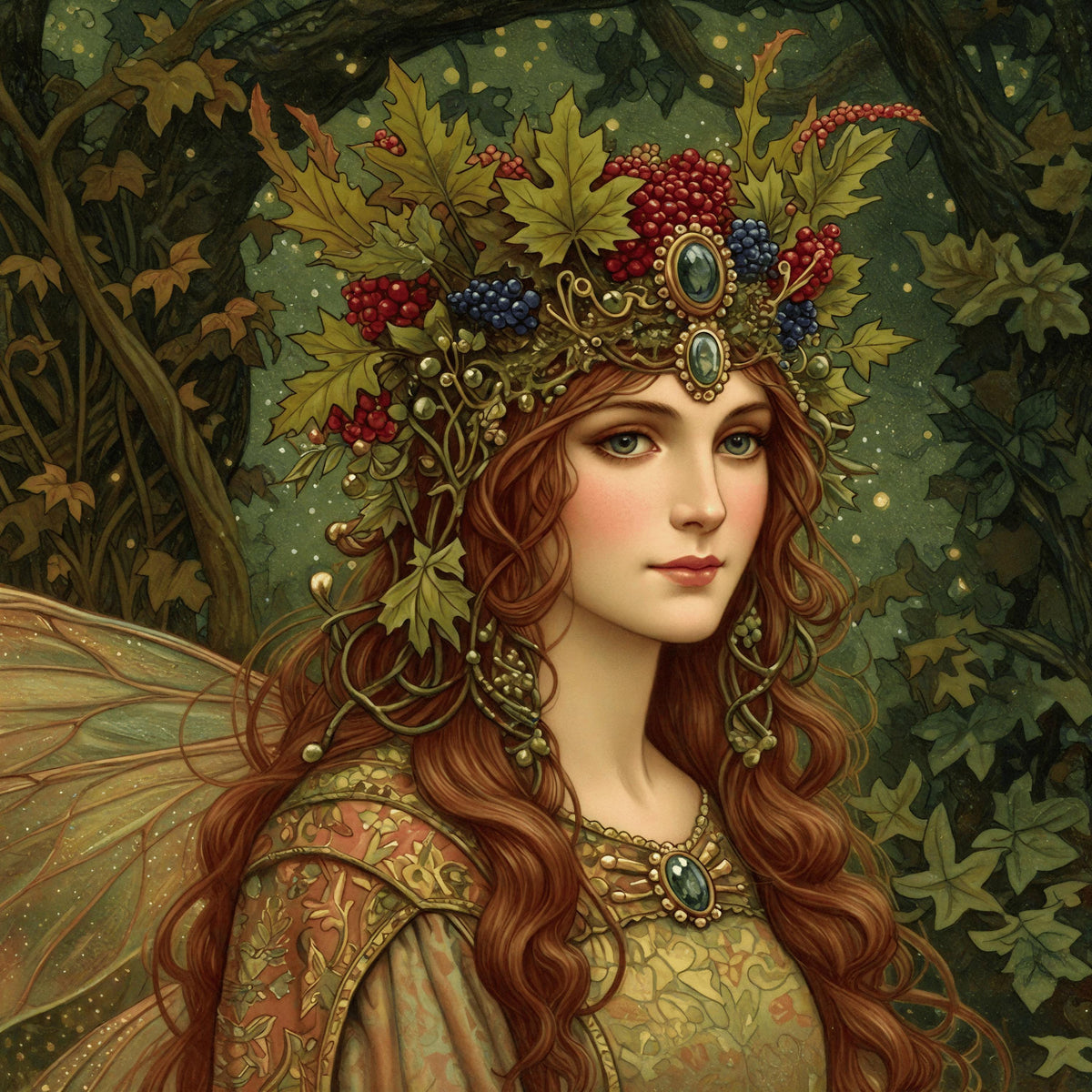 Celtic Fairy Queen Art Print: Enchanted Forest Goddess (Digital Download)