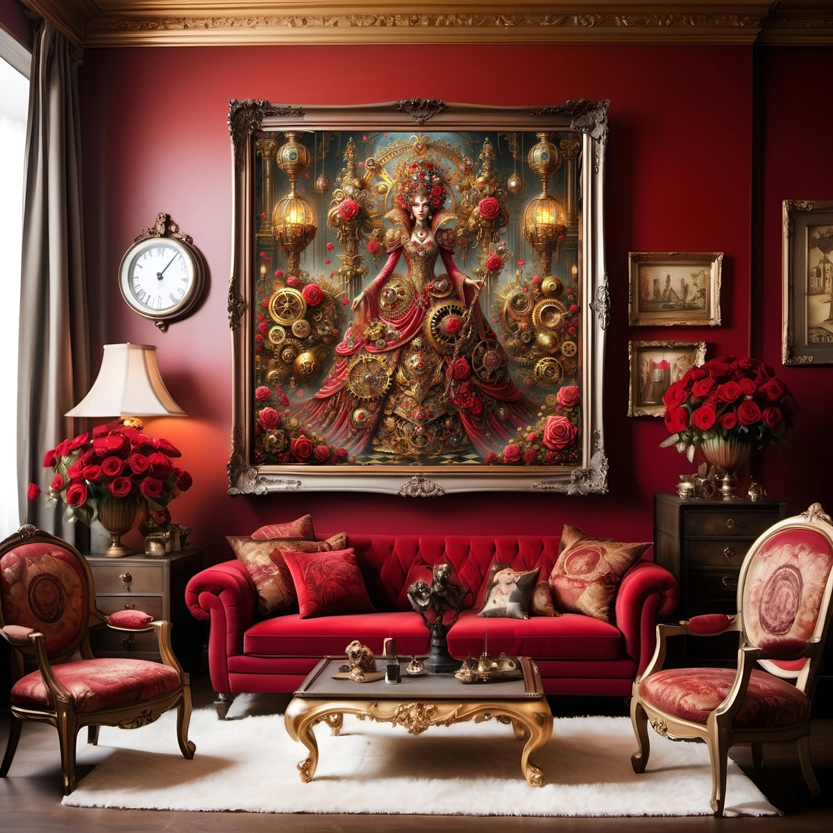Steampunk Empress Art: Victorian Gothic Brass Roses (Digital Download)