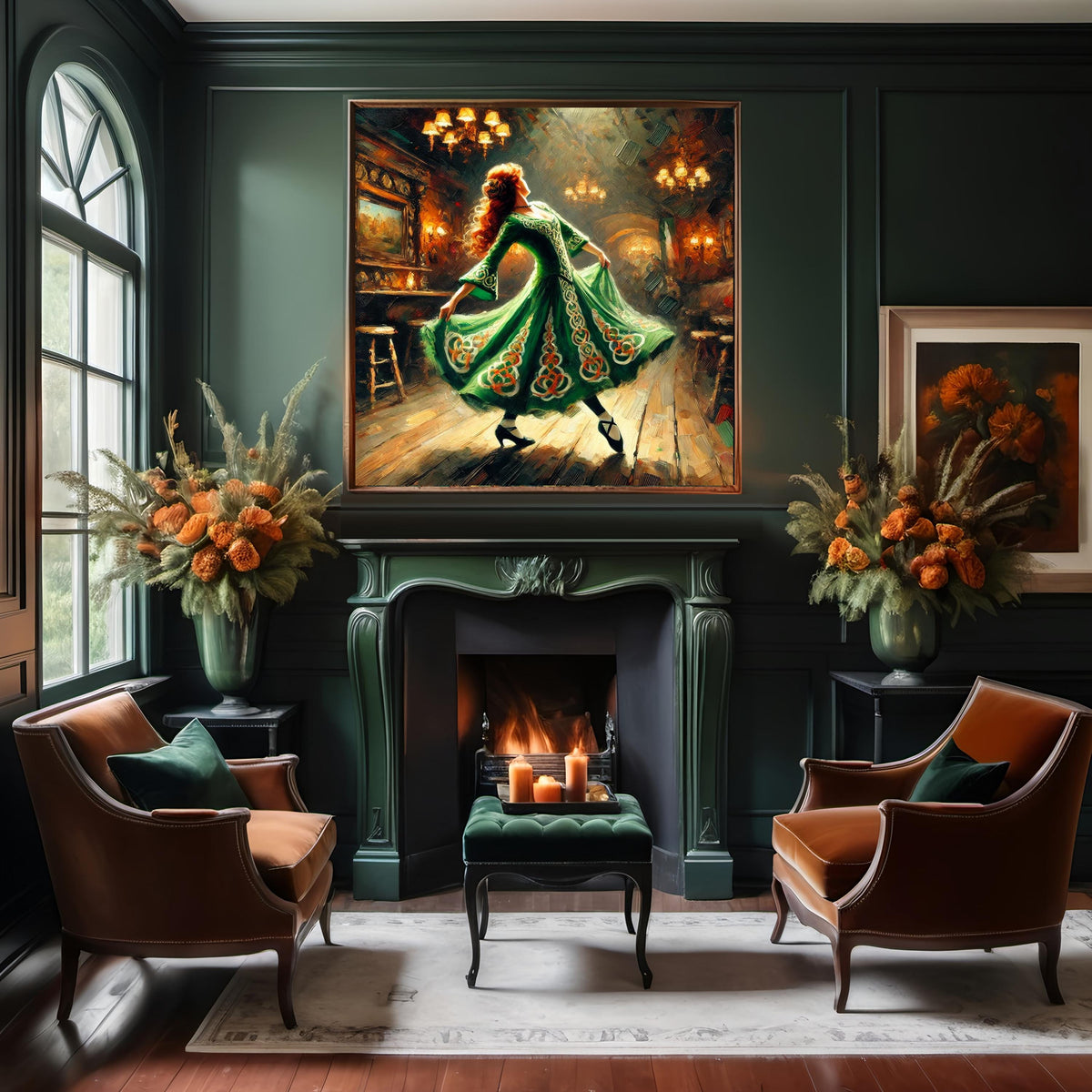 Irish Dance Art: Vintage Celtic Dancer Painting (Digital Download)