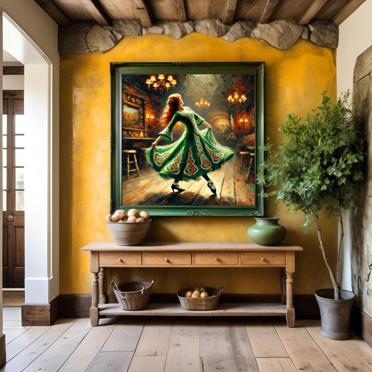 Irish Dance Art: Vintage Celtic Dancer Painting (Digital Download)