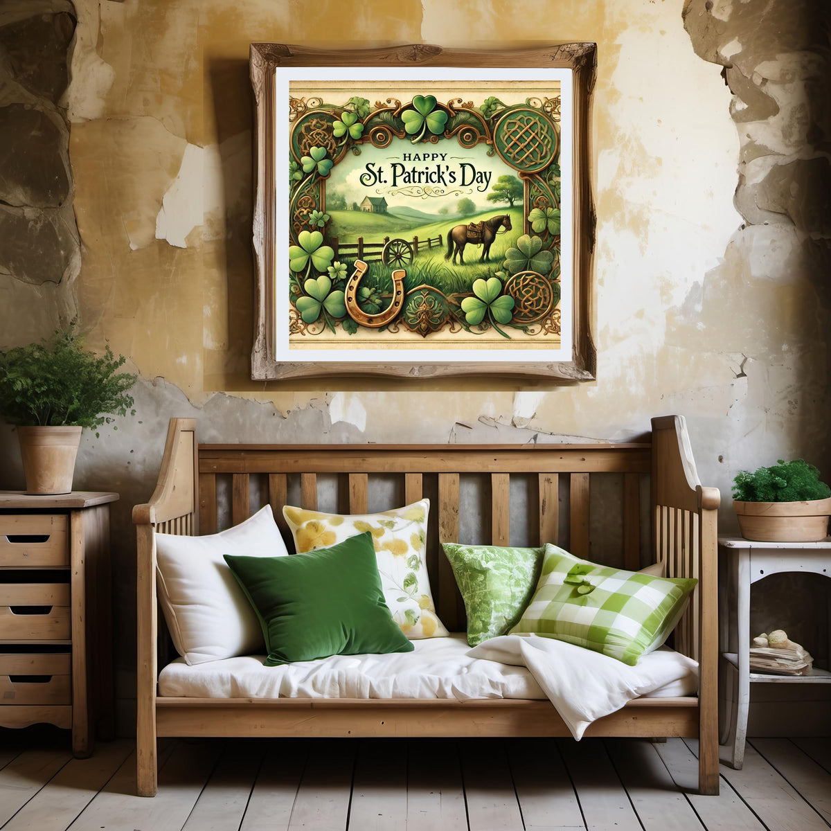 Vintage St Patrick's Day Horse Print: Irish Celtic Decor (Digital Download)