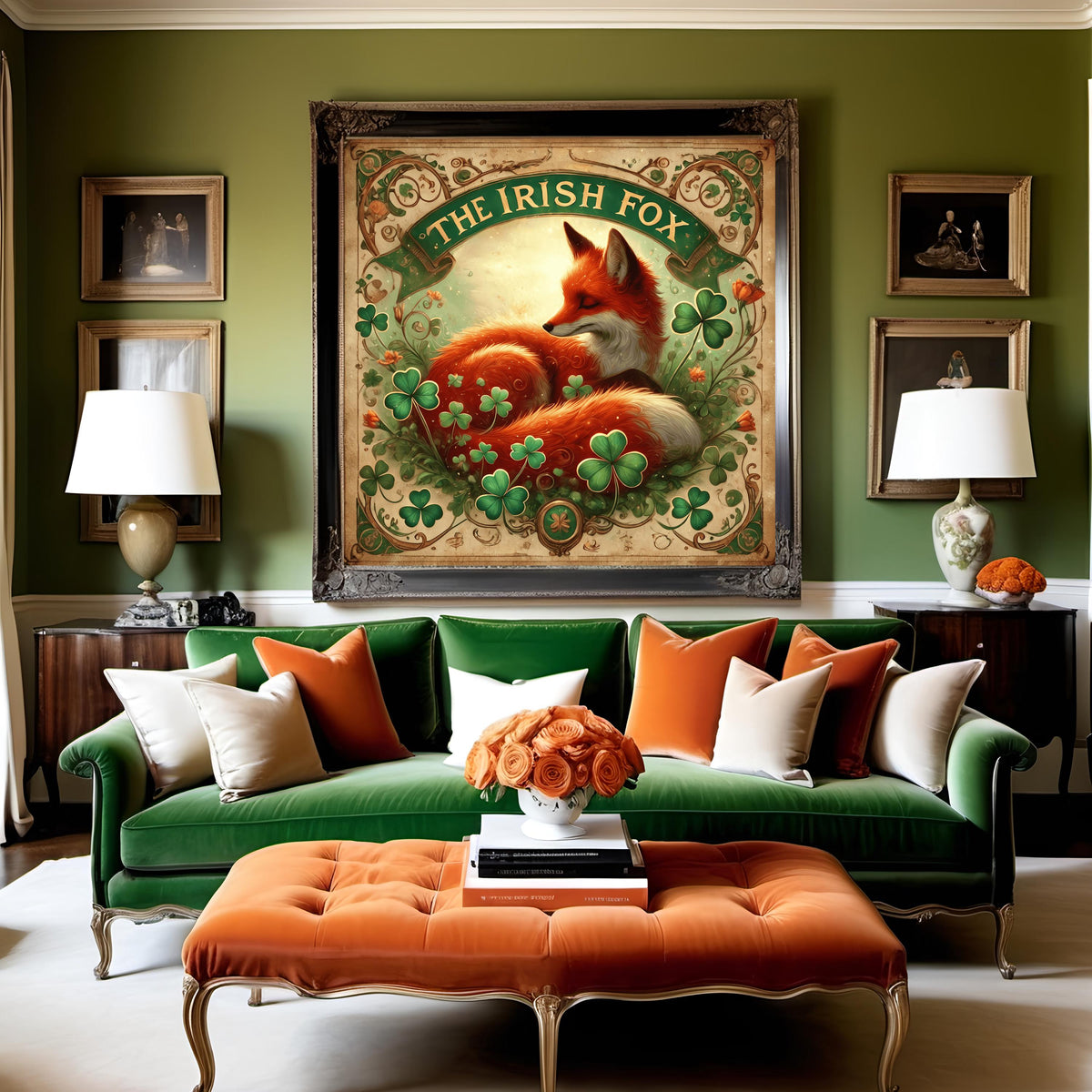 Vintage Irish Fox Sign: Celtic Woodland Art Print (Digital Download)