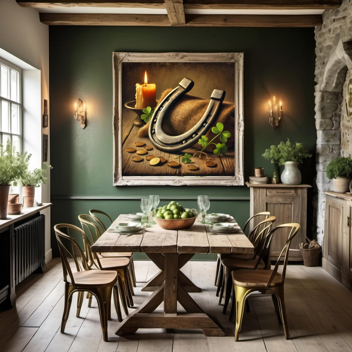 Vintage Horseshoe Still Life Print: Irish Luck Home Decor (Digital Download)