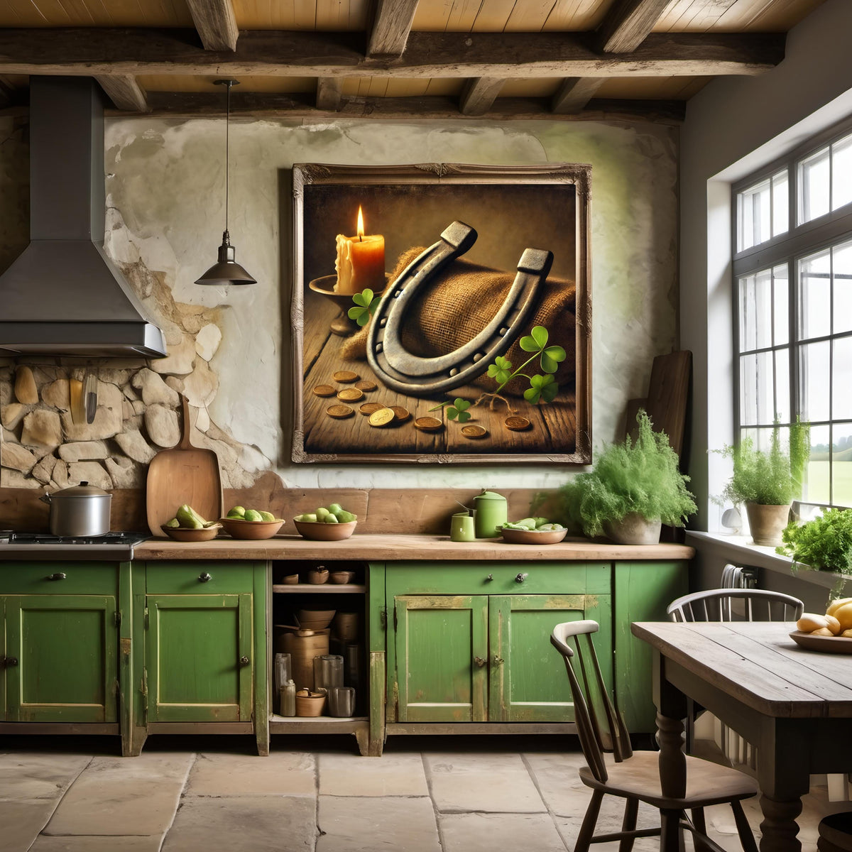 Vintage Horseshoe Still Life Print: Irish Luck Home Decor (Digital Download)