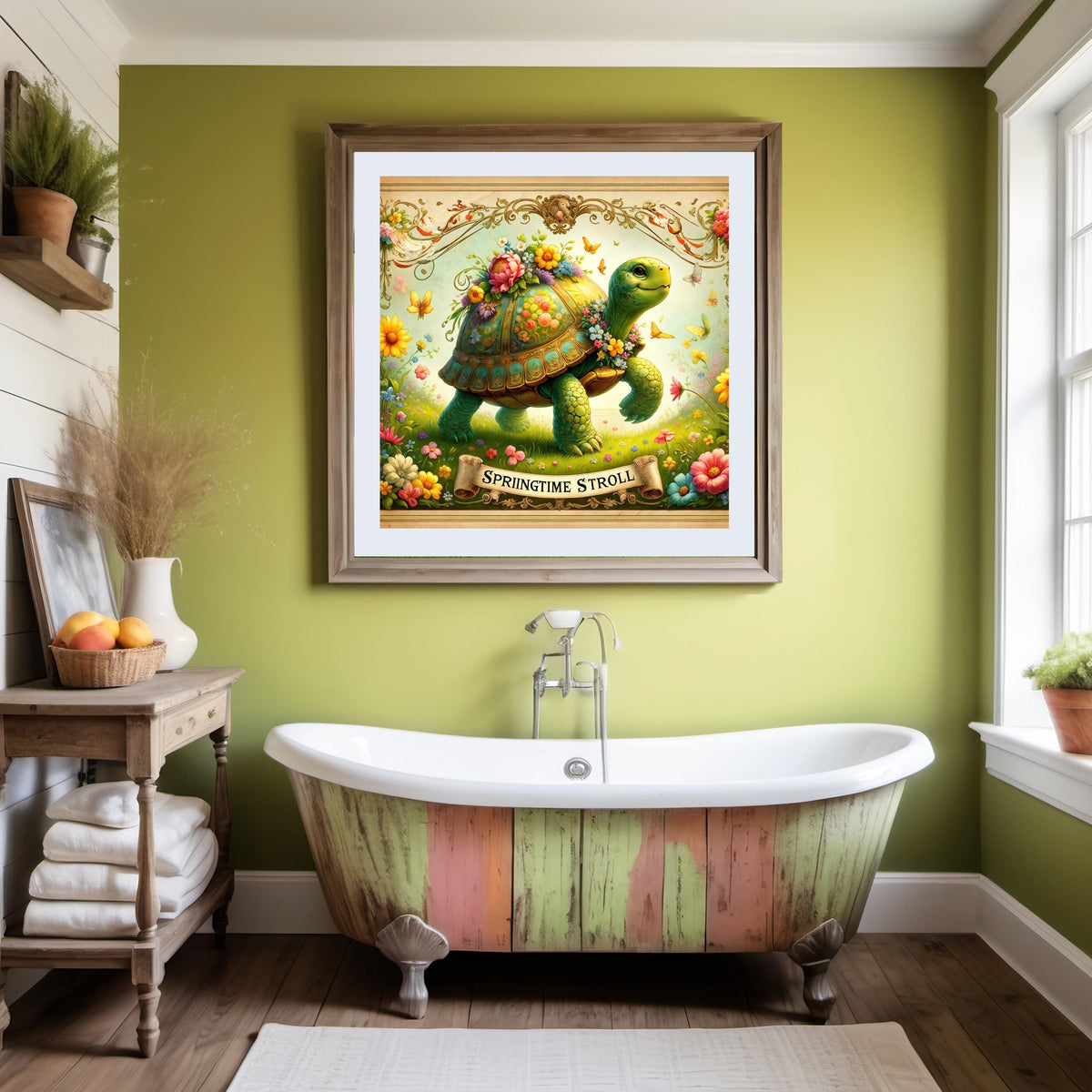Vintage Easter Tortoise Print: Victorian Spring Wall Art (Digital Download)