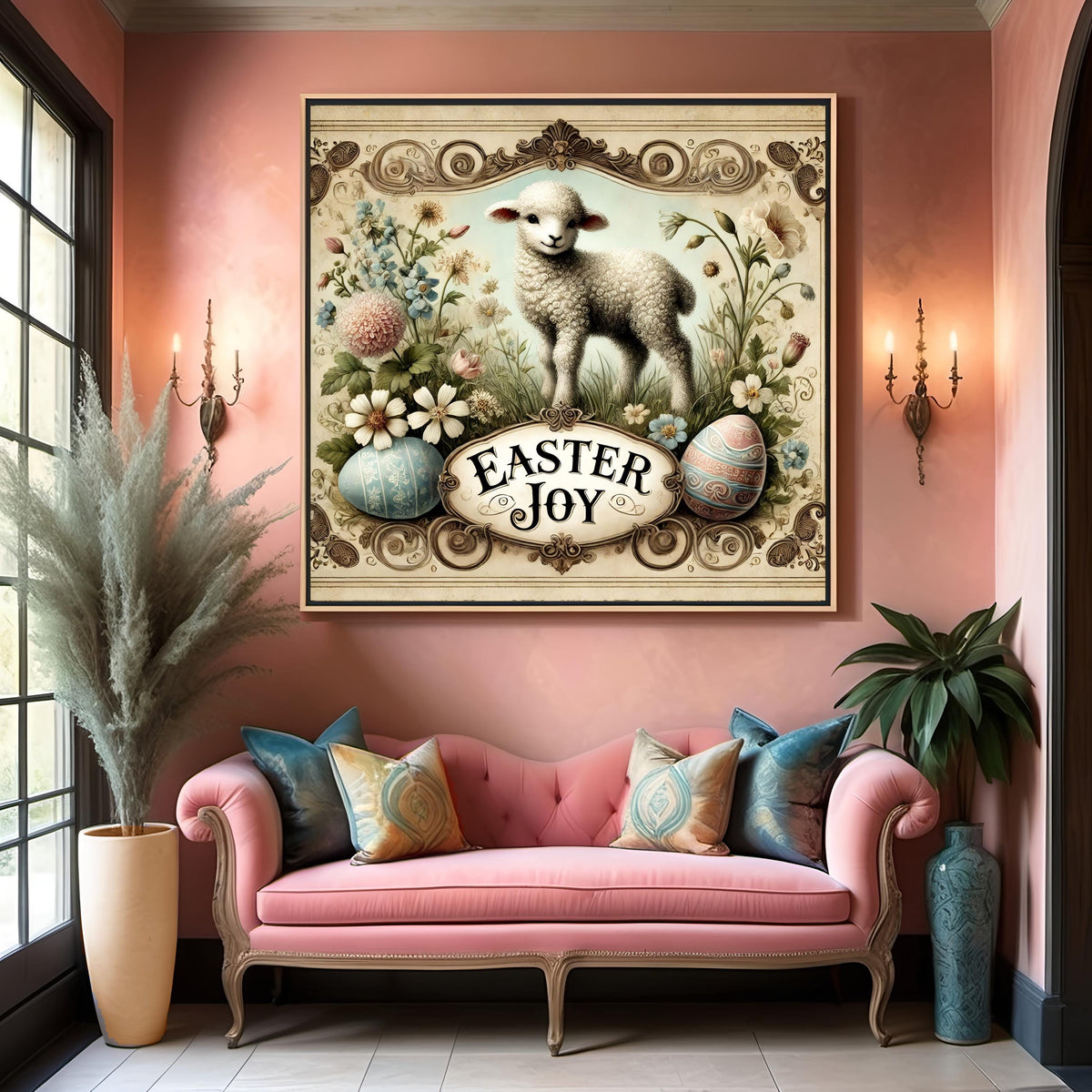 Vintage Easter Lamb Print: Victorian Spring Wall Art (Digital Download)