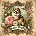Vintage Easter Chipmunk Print: Victorian Spring Garden Wall Art (Digital Download)