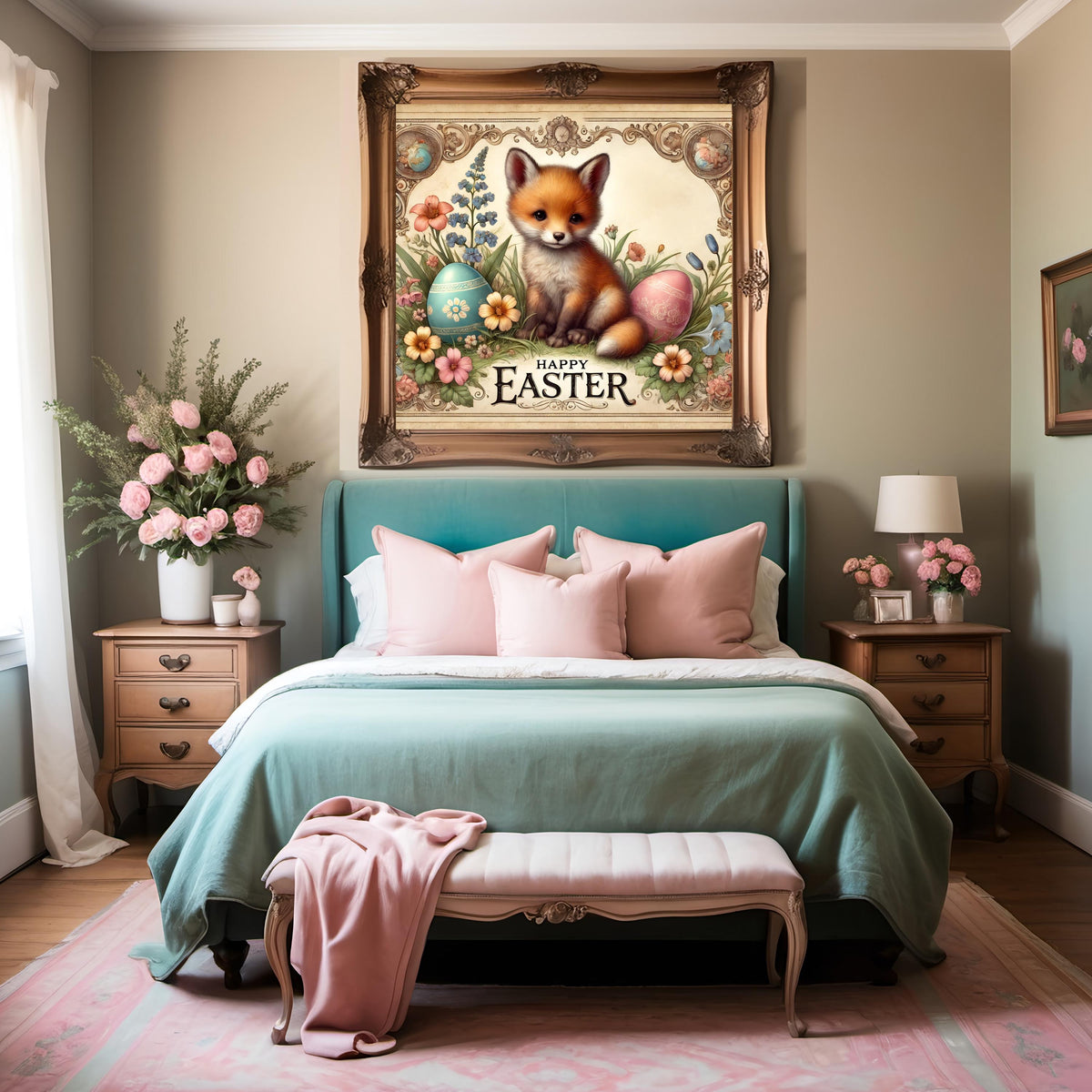 Vintage Easter Fox Art: Victorian Spring Printable (Digital Download)