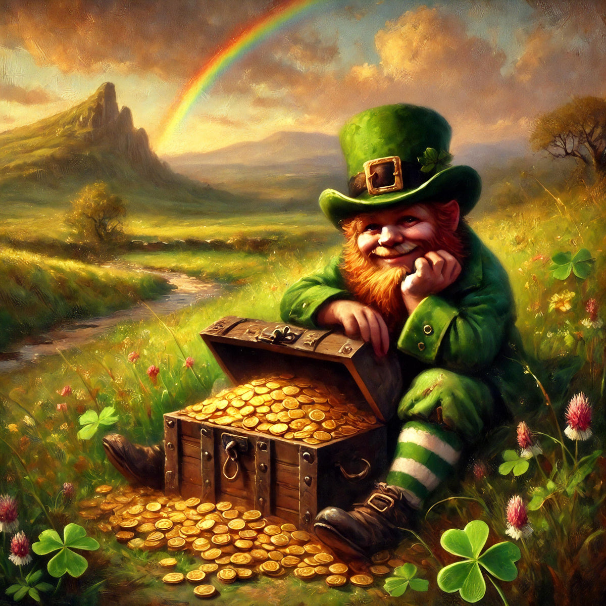 Leprechaun Gold Art Print: Whimsical St. Patrick's Day Decor (Digital Download)