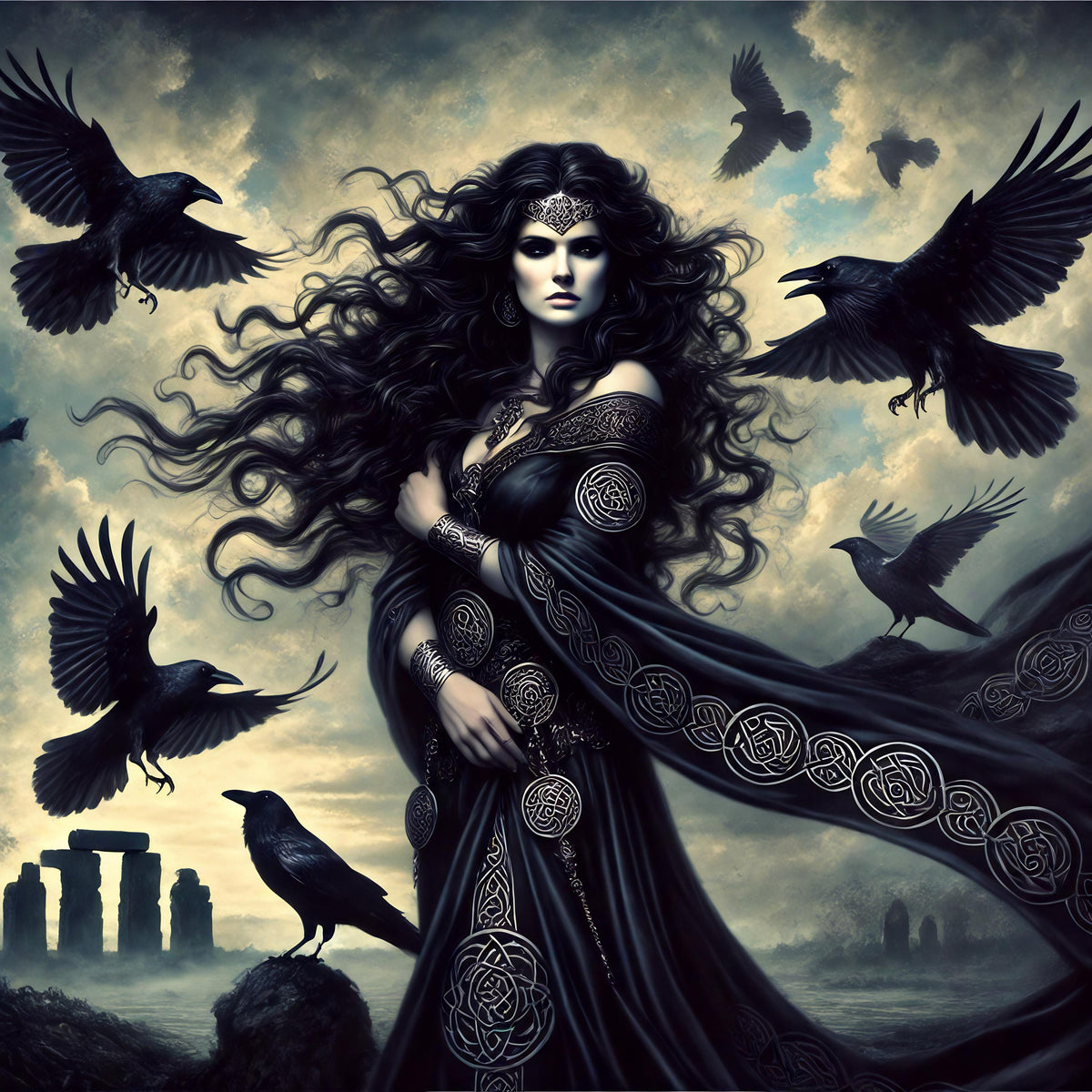 The Morrígan Print: Celtic Goddess of War, Raven Queen (Digital Download) 2