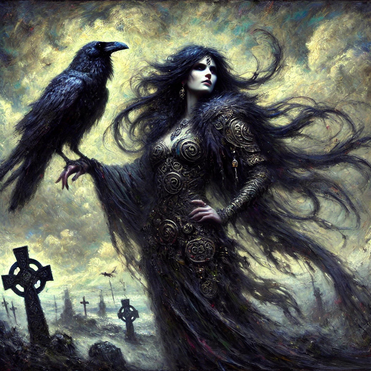 The Morrígan Print: Celtic Goddess of War, Raven Queen (Digital Download)