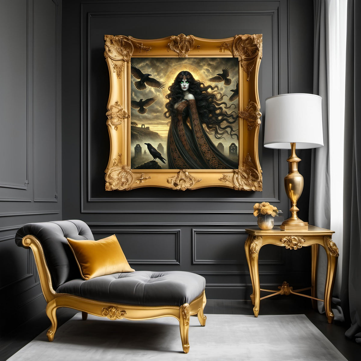 The Morrigan Art Print: Celtic Goddess of War, Raven Queen (Digital Download)