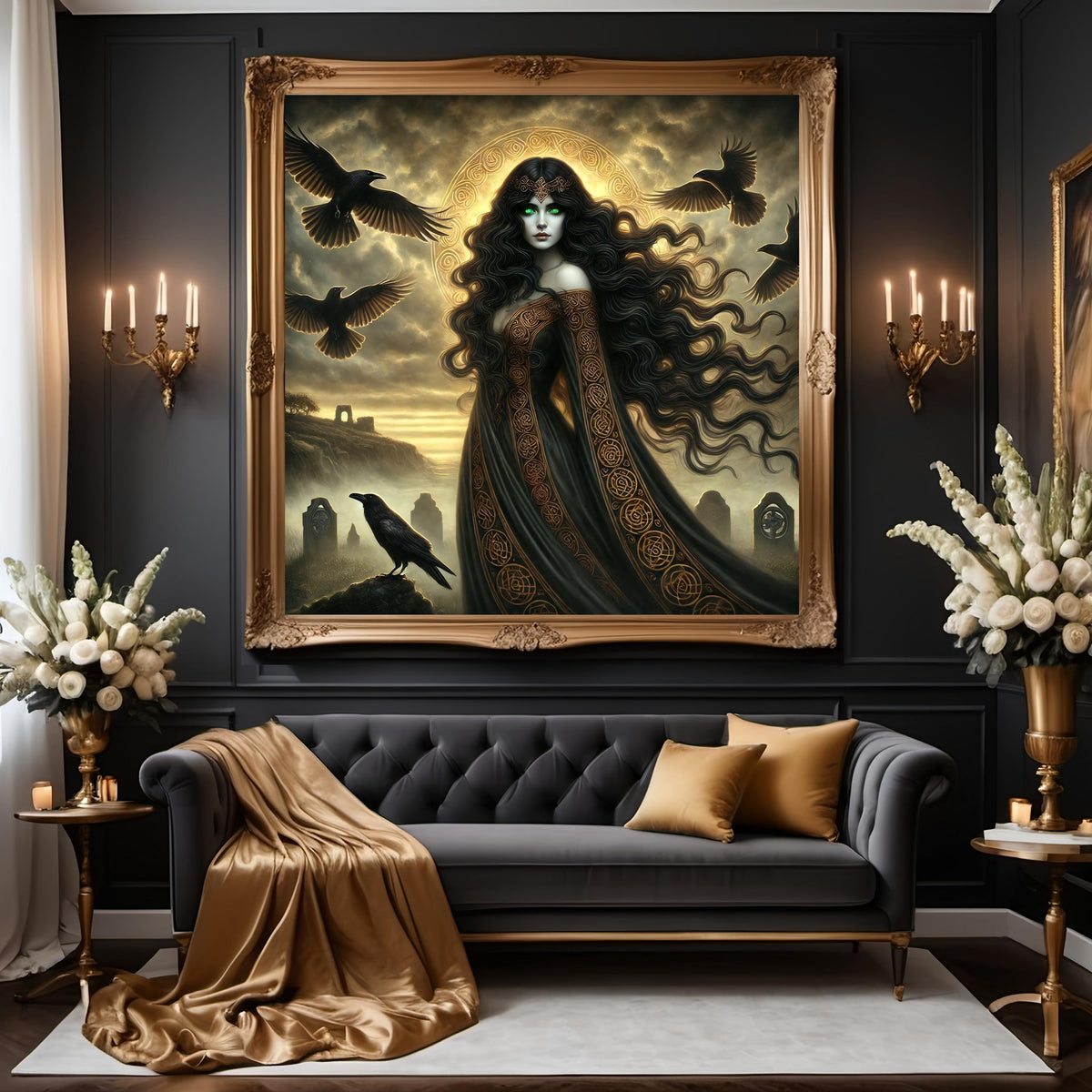 The Morrigan Art Print: Celtic Goddess of War, Raven Queen (Digital Download)