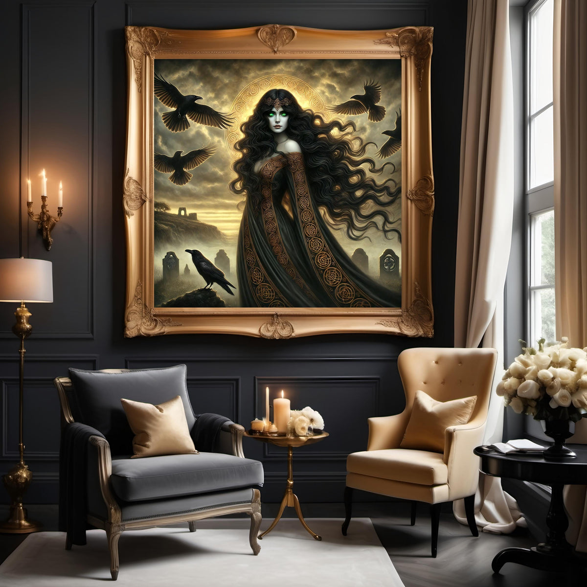 The Morrigan Art Print: Celtic Goddess of War, Raven Queen (Digital Download)